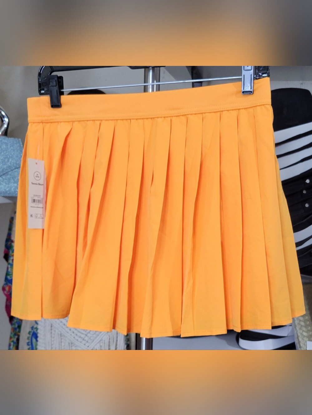 No Boundaries Orange Radiance Pleated Tennis Skort | Athletic Pull-On Skort - Picture 4 of 4